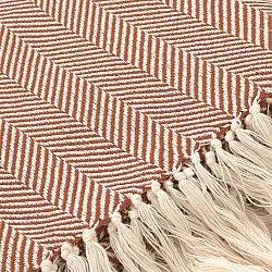 Plaids - Plaid en coton - Denisa Fishbone (marron/blanc)