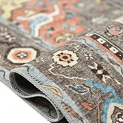 Tapis tissé à plat - Kordava (gris/rouge)