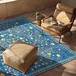 Tapis tissé à plat - Nabilar (bleu)