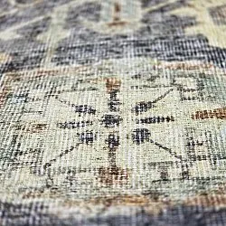 Tapis tissé à plat - Noura (bleu foncé)