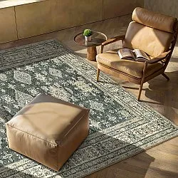 Tapis tissé à plat - Zuleina (vert)