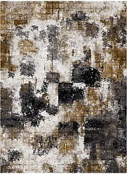 Tapis Wilton - Fleurs (noir/marron/blanc)