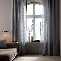 Rideaux - Rideau en lin Cosmina (gris foncé)