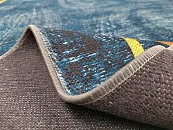 Tapis Wilton - Zaros (bleu/doré)
