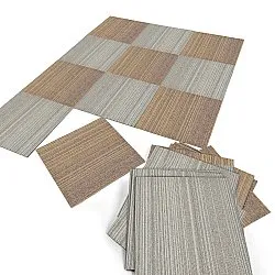 Moquette - Almeria Dalles textiles 24 unités (marron à rayures irrégulières)