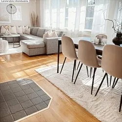 Tapis à poils longs - Rostock (blanc cassé)