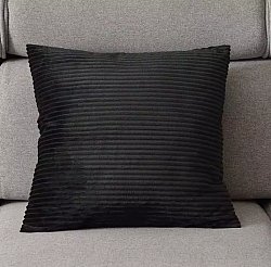 Taie d'oreiller - Striped Velvet 50 x 50 cm (noir)