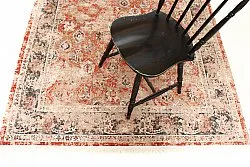 Tapis rond - Douz (rouge/multicolore)