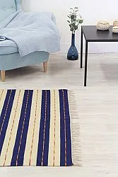 Tapis en patchwork - Alva (bleu)