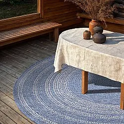 Tapis rond - Indoor/Outdoor Angus (bleu)