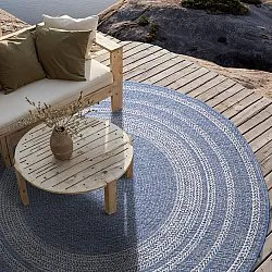 Tapis rond - Indoor/Outdoor Angus (bleu)