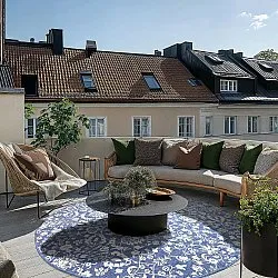 Tapis rond - Brussels Ocean (bleu)