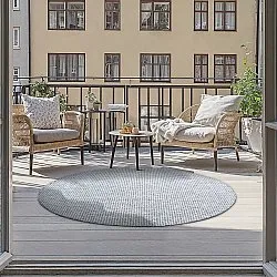 Tapis rond - Bergen (argent)