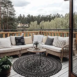 Tapis rond - Brussels Diamond (noir)