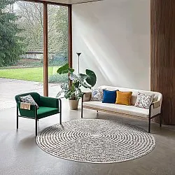 Tapis rond - Brussels Swirl (gris)