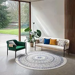 Tapis rond - Indoor/Outdoor Malcolm (bleu)