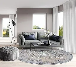 Tapis rond - Denizli (bleu)