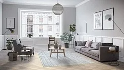 Tapis Wilton - Sevgi (gris/blanc)