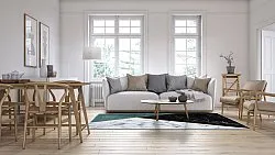 Tapis Wilton - Savino (noir/blanc/vert)