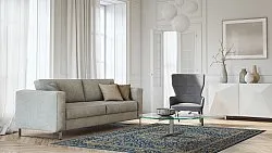 Tapis Wilton - Vinadio (bleu/doré)