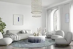 Tapis rond - Jodhpur Special Luxury Edition (bleu/gris)