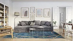 Tapis Wilton - Zaros (bleu/doré)