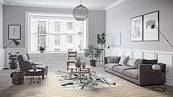 Tapis Wilton - Lawrance (gris/blanc)
