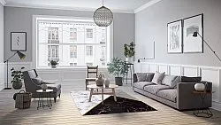 Tapis Wilton - Savino (noir/blanc/gris)
