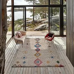 Tapis à poils longs - Marden Natural Cotton Shaggy (beige/multicolore)