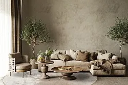 Tapis rond - Bornos (gris/beige)