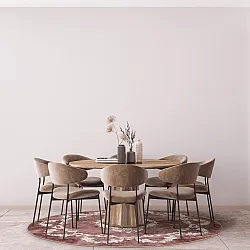 Tapis rond - Taknis (rouge)