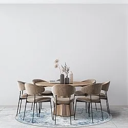Tapis rond - Gombalia (bleu clair)