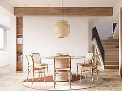 Tapis rond - Jade (beige/rose)