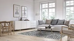 Tapis Wilton - Leopard (noir/blanc)
