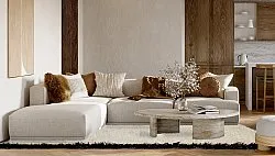 Tapis en laine - Nova (blanc/noir)