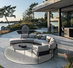 Tapis rond - Intérieur/Extérieur Shirley (crème)