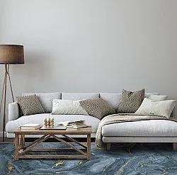 Tapis Wilton - Storm (bleu/doré)