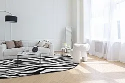 Tapis ovale - Zebra (noir/blanc)