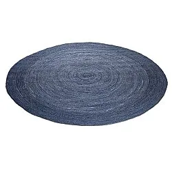 Tapis rond en jute - Amasia (bleu)