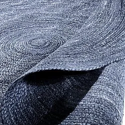 Tapis rond en jute - Amasia (bleu)