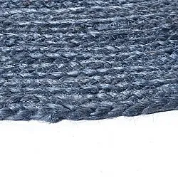 Tapis rond en jute - Amasia (bleu)