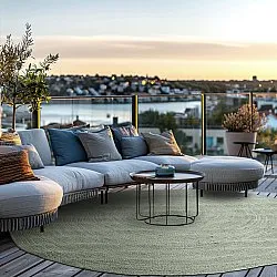 Tapis rond en jute - Amasia (gris)