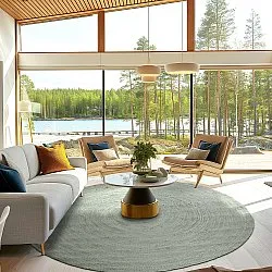 Tapis rond en jute - Amasia (gris)