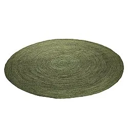 Tapis rond en jute - Amasia (vert militaire)
