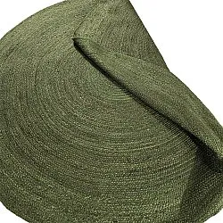 Tapis rond en jute - Amasia (vert militaire)
