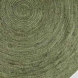 Tapis rond en jute - Amasia (vert militaire)