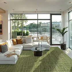 Tapis en jute - Amasia (vert militaire)