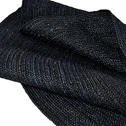 Tapis rond en jute - Amasia (bleu foncé)
