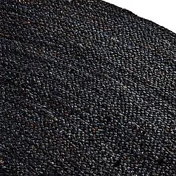 Tapis rond en jute - Amasia (bleu foncé)