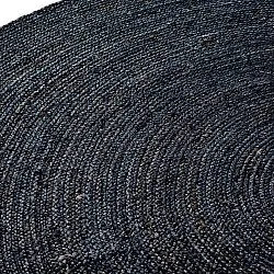 Tapis rond en jute - Amasia (bleu foncé)